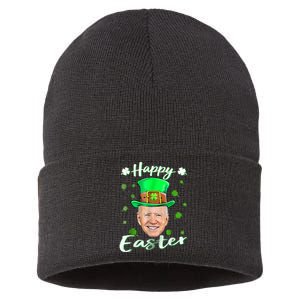 Funny Joe Biden Easter Confused St Patricks Day Sustainable Knit Beanie