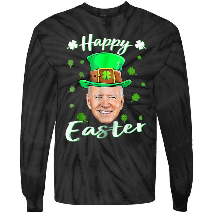 Funny Joe Biden Easter Confused St Patricks Day Tie-Dye Long Sleeve Shirt