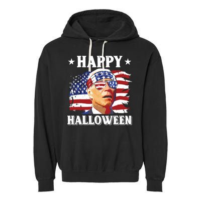 Funny Joe Biden 4th Of July Happy Halloween Garment-Dyed Fleece Hoodie