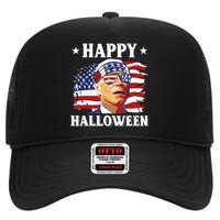 Funny Joe Biden 4th Of July Happy Halloween High Crown Mesh Back Trucker Hat