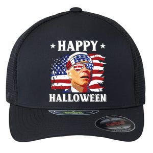 Funny Joe Biden 4th Of July Happy Halloween Flexfit Unipanel Trucker Cap