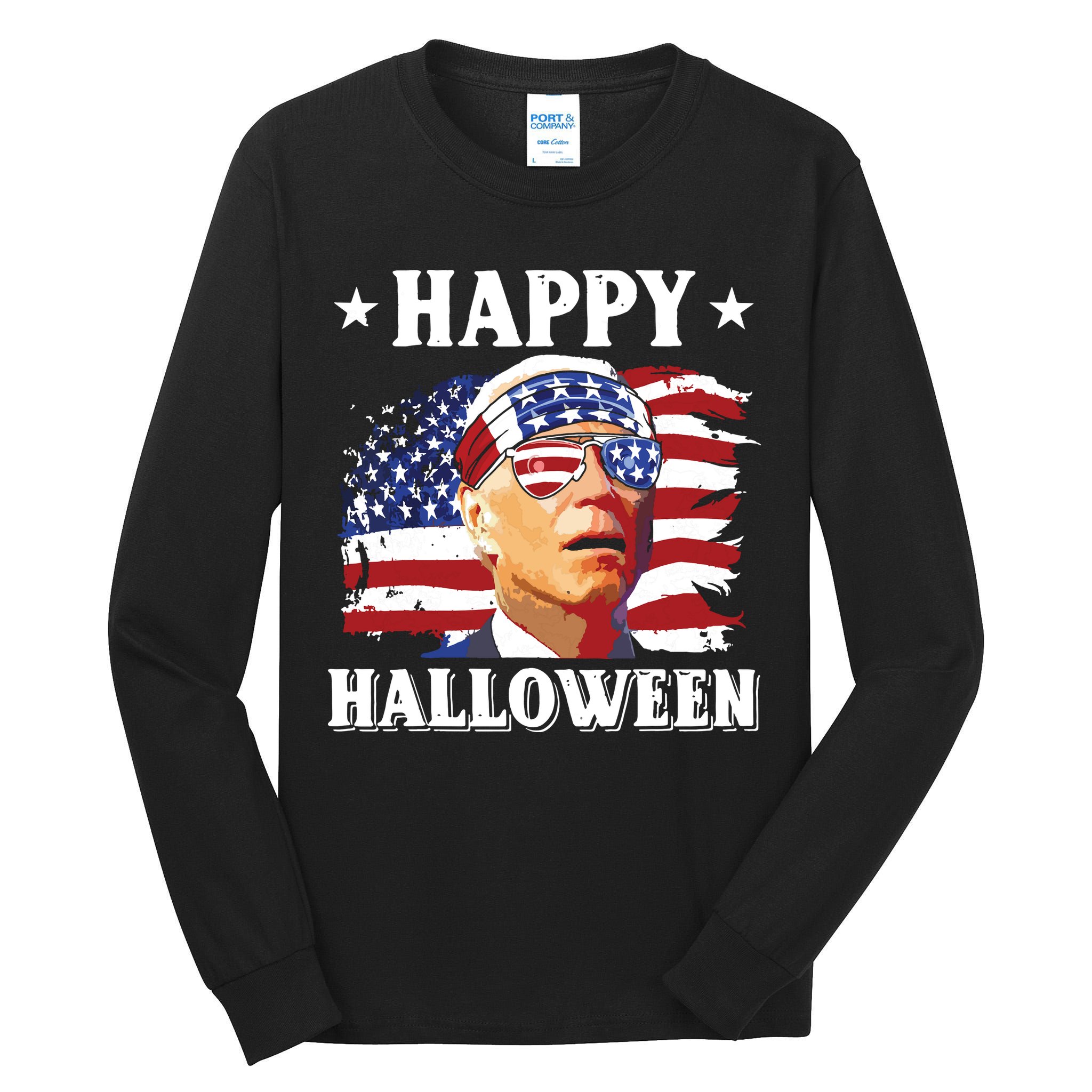 Funny Joe Biden 4th Of July Happy Halloween Tall Long Sleeve T-Shirt