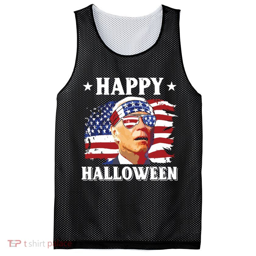 Funny Joe Biden 4th Of July Happy Halloween Mesh Reversible Basketball Jersey Tank