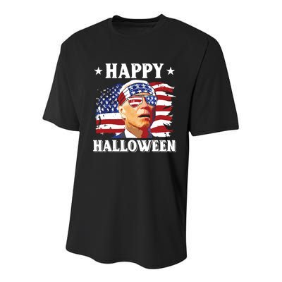 Funny Joe Biden 4th Of July Happy Halloween Youth Performance Sprint T-Shirt
