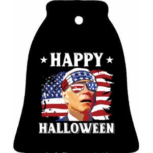 Funny Joe Biden 4th Of July Happy Halloween Ceramic Bell Ornament