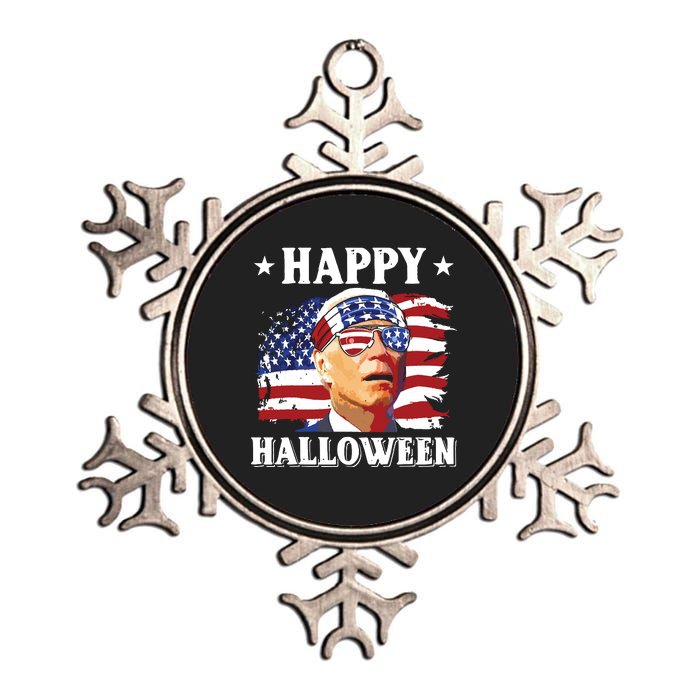 Funny Joe Biden 4th Of July Happy Halloween Metallic Star Ornament