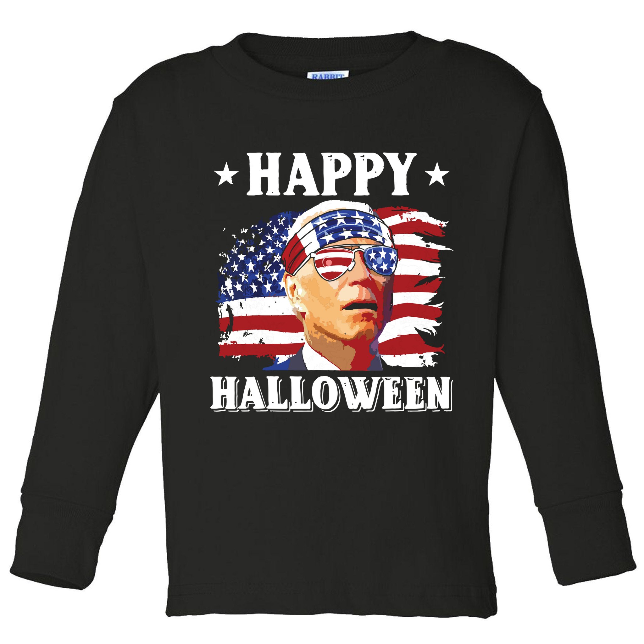 Funny Joe Biden 4th Of July Happy Halloween Toddler Long Sleeve Shirt