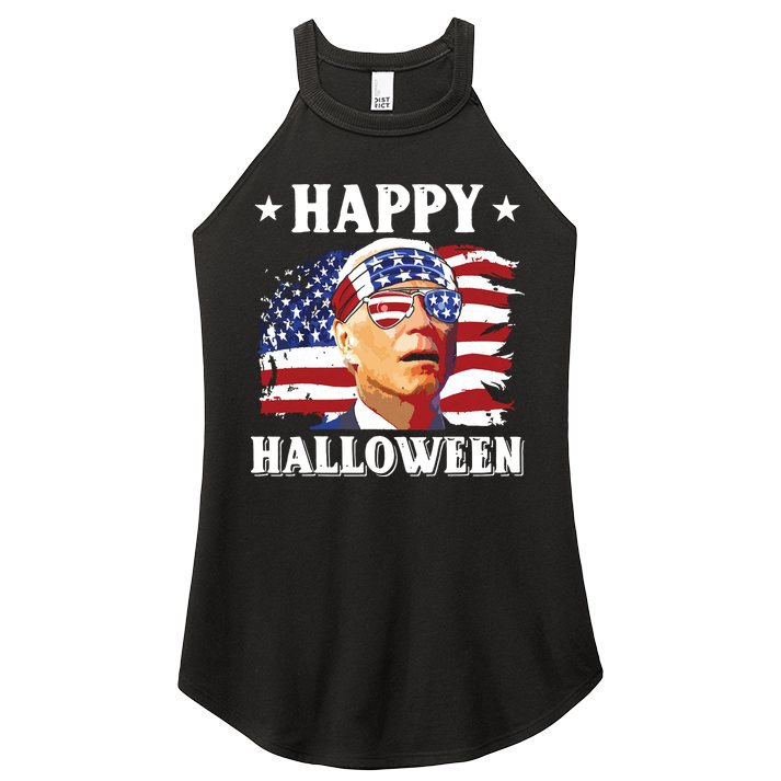 Funny Joe Biden 4th Of July Happy Halloween Women's Perfect Tri Rocker Tank