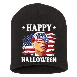 Funny Joe Biden 4th Of July Happy Halloween Short Acrylic Beanie