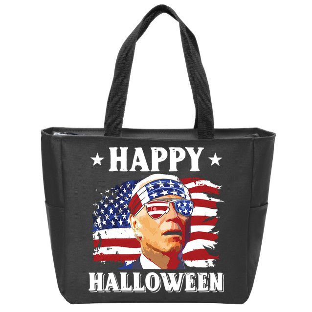 Funny Joe Biden 4th Of July Happy Halloween Zip Tote Bag