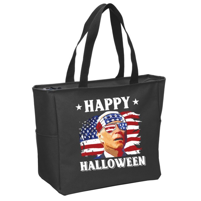 Funny Joe Biden 4th Of July Happy Halloween Zip Tote Bag