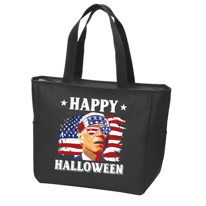 Funny Joe Biden 4th Of July Happy Halloween Zip Tote Bag