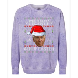 Funny Joe Biden Happy 4th Of Easter Ugly Christmas Sweater Colorblast Crewneck Sweatshirt