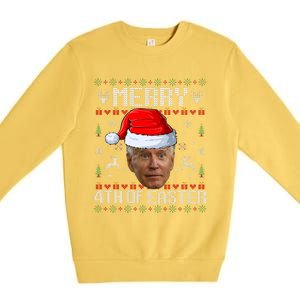 Funny Joe Biden Happy 4th Of Easter Ugly Christmas Sweater Premium Crewneck Sweatshirt