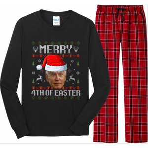 Funny Joe Biden Happy 4th Of Easter Ugly Christmas Sweater Long Sleeve Pajama Set