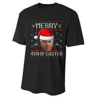 Funny Joe Biden Happy 4th Of Easter Ugly Christmas Sweater Performance Sprint T-Shirt