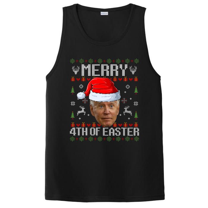 Funny Joe Biden Happy 4th Of Easter Ugly Christmas Sweater PosiCharge Competitor Tank