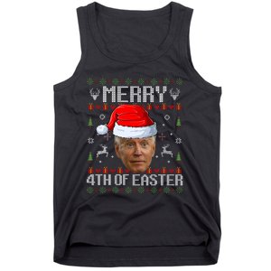 Funny Joe Biden Happy 4th Of Easter Ugly Christmas Sweater Tank Top