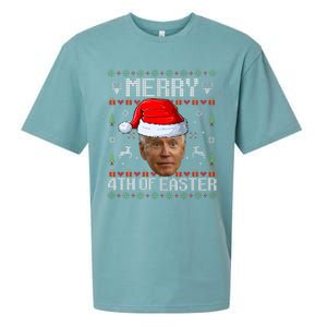 Funny Joe Biden Happy 4th Of Easter Ugly Christmas Sweater Sueded Cloud Jersey T-Shirt