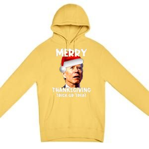 Funny Joe Biden Santa Hat Merry Thanksgiving Christmas Premium Pullover Hoodie