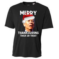 Funny Joe Biden Santa Hat Merry Thanksgiving Christmas Cooling Performance Crew T-Shirt