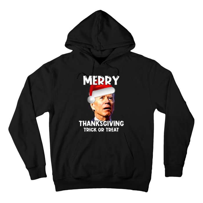 Funny Joe Biden Santa Hat Merry Thanksgiving Christmas Hoodie