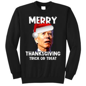 Funny Joe Biden Santa Hat Merry Thanksgiving Christmas Sweatshirt