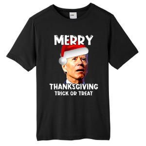 Funny Joe Biden Santa Hat Merry Thanksgiving Christmas Tall Fusion ChromaSoft Performance T-Shirt