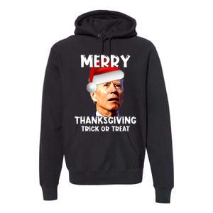 Funny Joe Biden Santa Hat Merry Thanksgiving Christmas Premium Hoodie