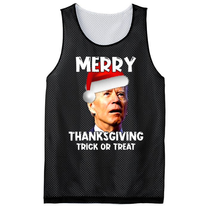 Funny Joe Biden Santa Hat Merry Thanksgiving Christmas Mesh Reversible Basketball Jersey Tank