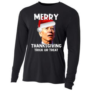 Funny Joe Biden Santa Hat Merry Thanksgiving Christmas Cooling Performance Long Sleeve Crew