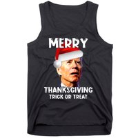 Funny Joe Biden Santa Hat Merry Thanksgiving Christmas Tank Top