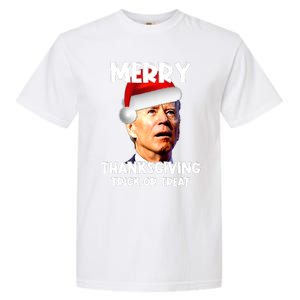 Funny Joe Biden Santa Hat Merry Thanksgiving Christmas Garment-Dyed Heavyweight T-Shirt