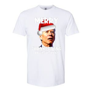 Funny Joe Biden Santa Hat Merry Thanksgiving Christmas Softstyle CVC T-Shirt