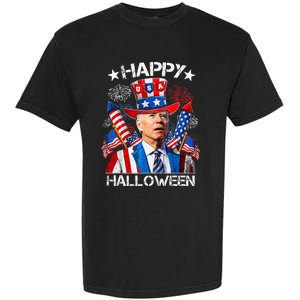 Funny Joe Biden 4th Of July Happy Halloween Firework Garment-Dyed Heavyweight T-Shirt