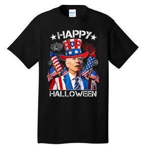 Funny Joe Biden 4th Of July Happy Halloween Firework Tall T-Shirt