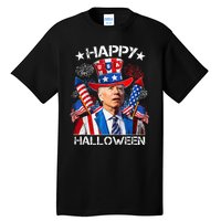 Funny Joe Biden 4th Of July Happy Halloween Firework Tall T-Shirt