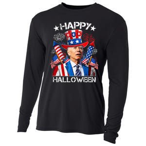 Funny Joe Biden 4th Of July Happy Halloween Firework Cooling Performance Long Sleeve Crew