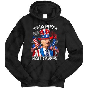 Funny Joe Biden 4th Of July Happy Halloween Firework Tie Dye Hoodie