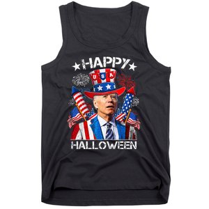 Funny Joe Biden 4th Of July Happy Halloween Firework Tank Top