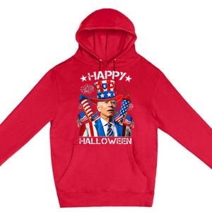 Funny Joe Biden 4th Of July Happy Halloween Firework Premium Pullover Hoodie