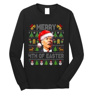 Funny Joe Biden Merry 4th Of Easter Ugly Christmas Sweater Long Sleeve Shirt