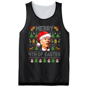 Funny Joe Biden Merry 4th Of Easter Ugly Christmas Sweater Mesh Reversible Basketball Jersey Tank