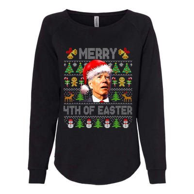 Funny Joe Biden Merry 4th Of Easter Ugly Christmas Sweater Womens California Wash Sweatshirt