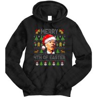 Funny Joe Biden Merry 4th Of Easter Ugly Christmas Sweater Tie Dye Hoodie