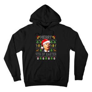 Funny Joe Biden Merry 4th Of Easter Ugly Christmas Sweater Tall Hoodie