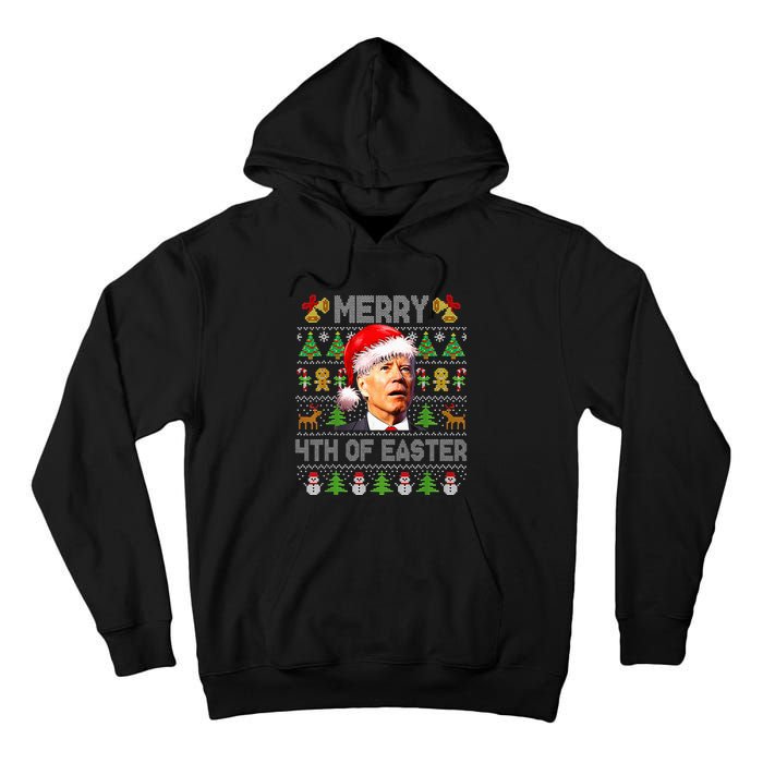 Funny Joe Biden Merry 4th Of Easter Ugly Christmas Sweater Tall Hoodie