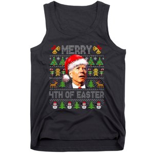 Funny Joe Biden Merry 4th Of Easter Ugly Christmas Sweater Tank Top