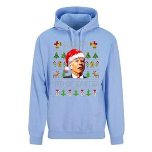 Funny Joe Biden Merry 4th Of Easter Ugly Christmas Sweater Unisex Surf Hoodie