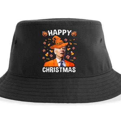 Funny Joe Biden Happy Halloween Happy Christmas Sustainable Bucket Hat